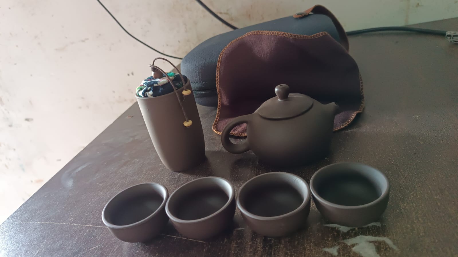 Portable Kung Fu Tea Set Complete 6-Piece Travel Kit for Tea Lovers - Detail View 7