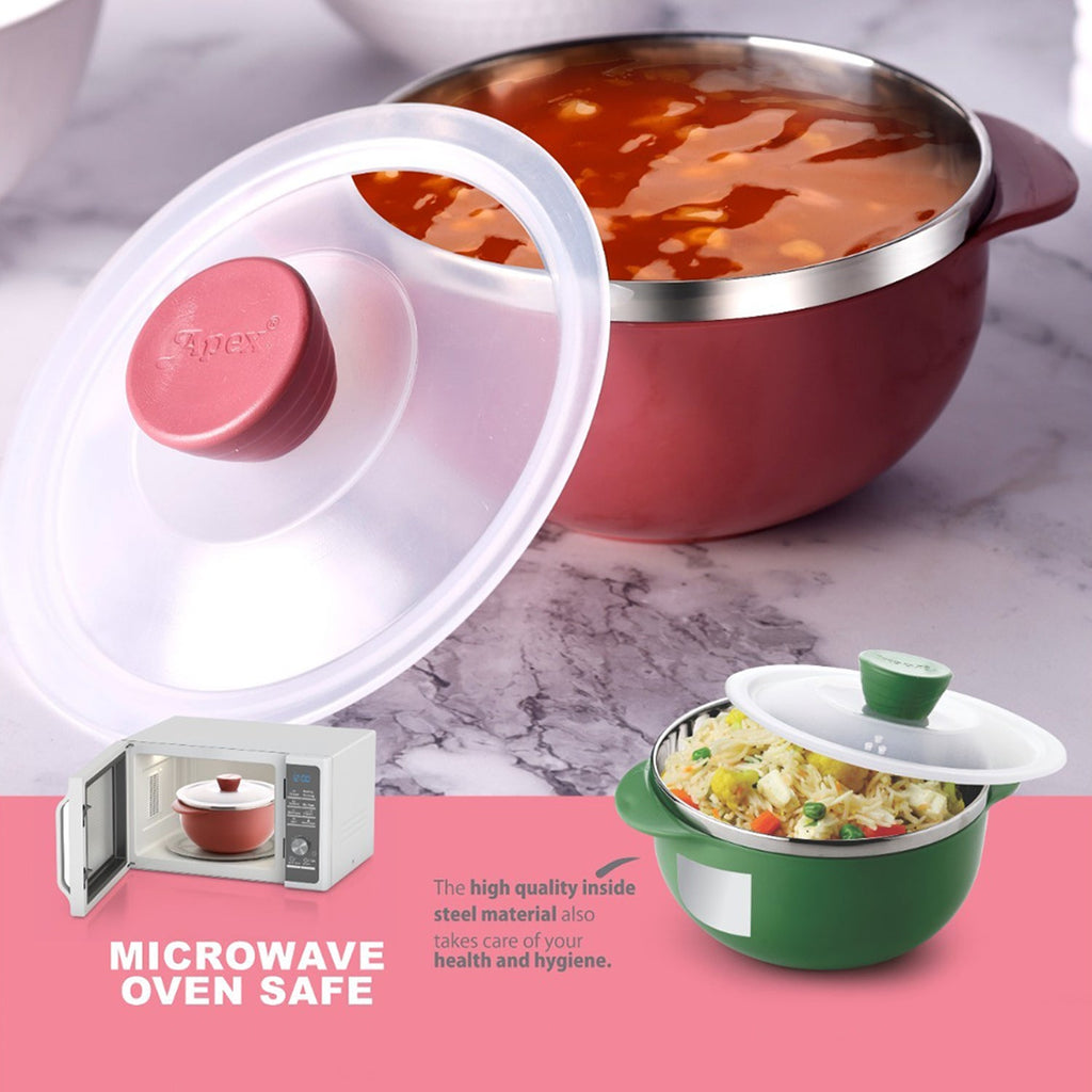 ALVENZA Plastic Serving Bowl Set with Lids – Airtight, Microwave Safe 2 Pieces