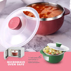 ALVENZA Plastic Serving Bowl Set with Lids – Airtight, Microwave Safe 2 Pieces