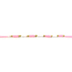 Pink & White Thread Rakhi Elegant Traditional Beaded Design - Back View