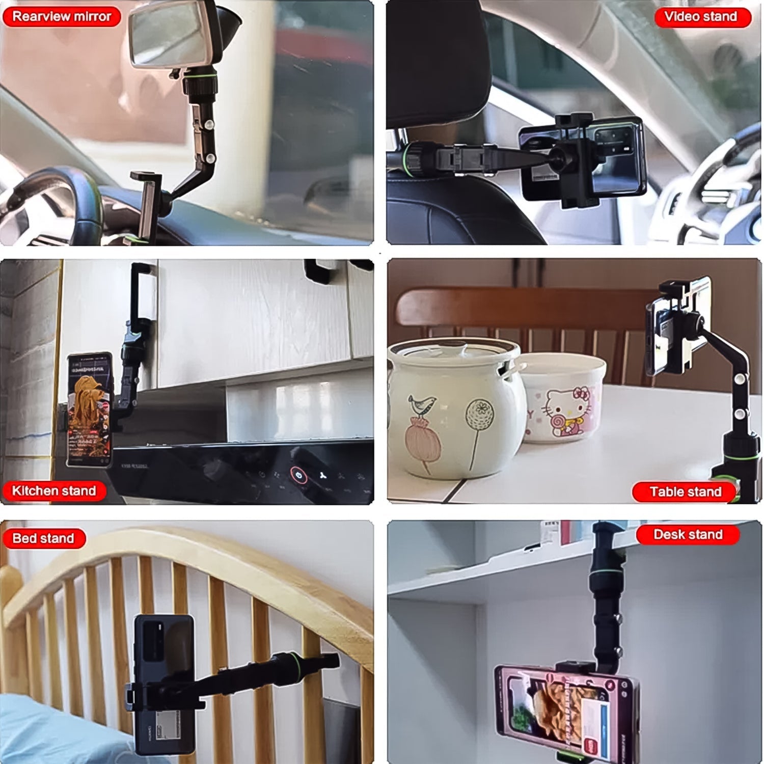 ALVENZA Car Rear View Mobile Holder – 360° Rotatable Mount | Velvet Wheels