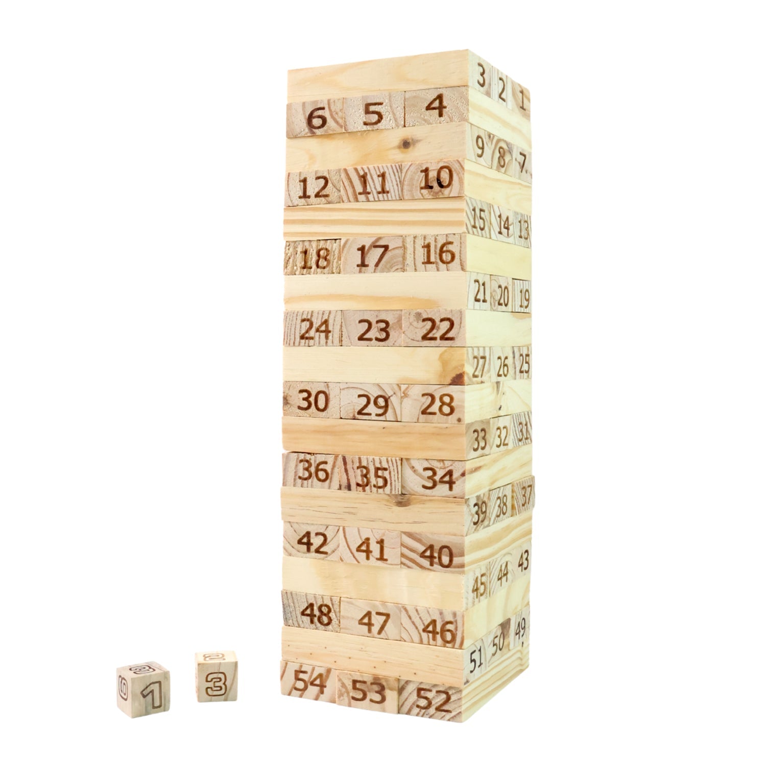 ALVENZA Numbered Wooden Tumbling Tower – Classic Stacking Game Fun
