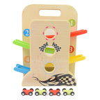 ALVENZA Wooden Ramp Racer – 4 Cars & Handle for Kids | Action Legion