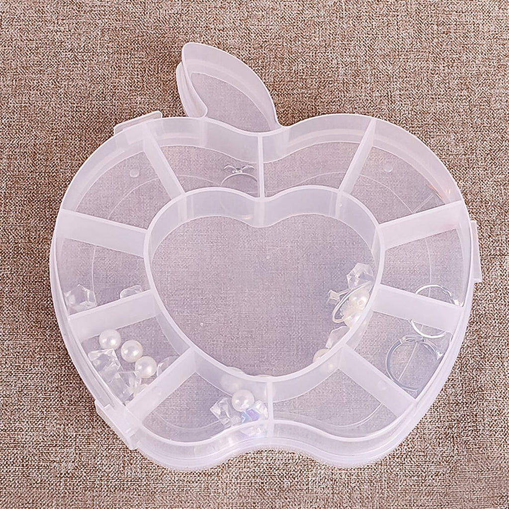 Apple Shape Jewellery Box Transparent Plastic Organizer | LilyGleam - Detail View 6