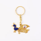 ALVENZA Krishna Peacock Metal Keychain – Elegant Gold-Tone Spiritual Gift