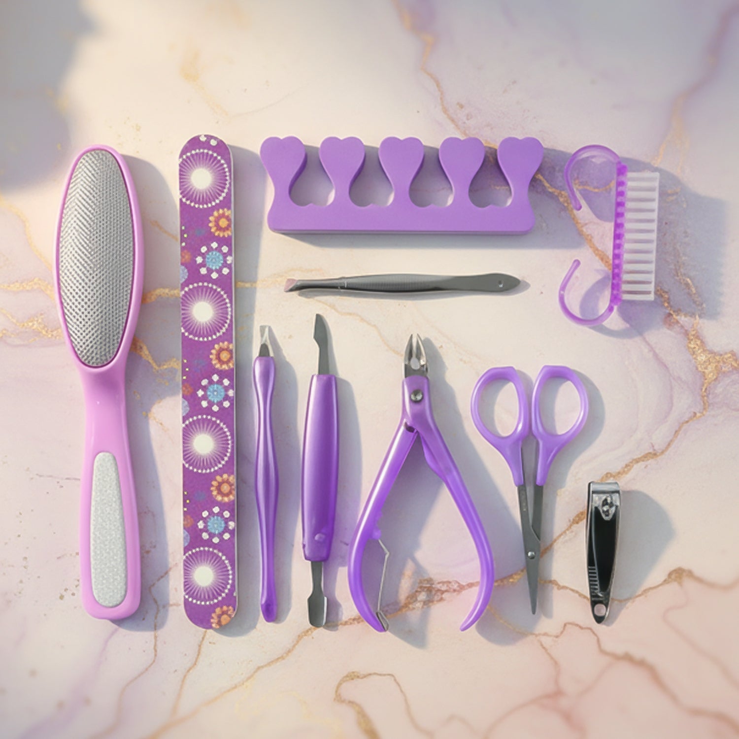 Manicure & Pedicure Nail Care Tool Set – Complete 10-Piece Grooming Kit