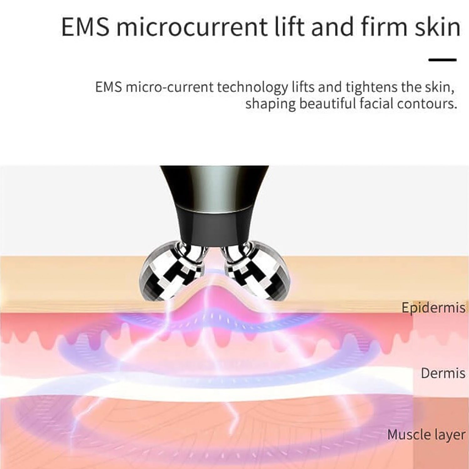 Microcurrent Face Massager Skin Tightening & Wrinkle Care | Velvet Wellness - Back View