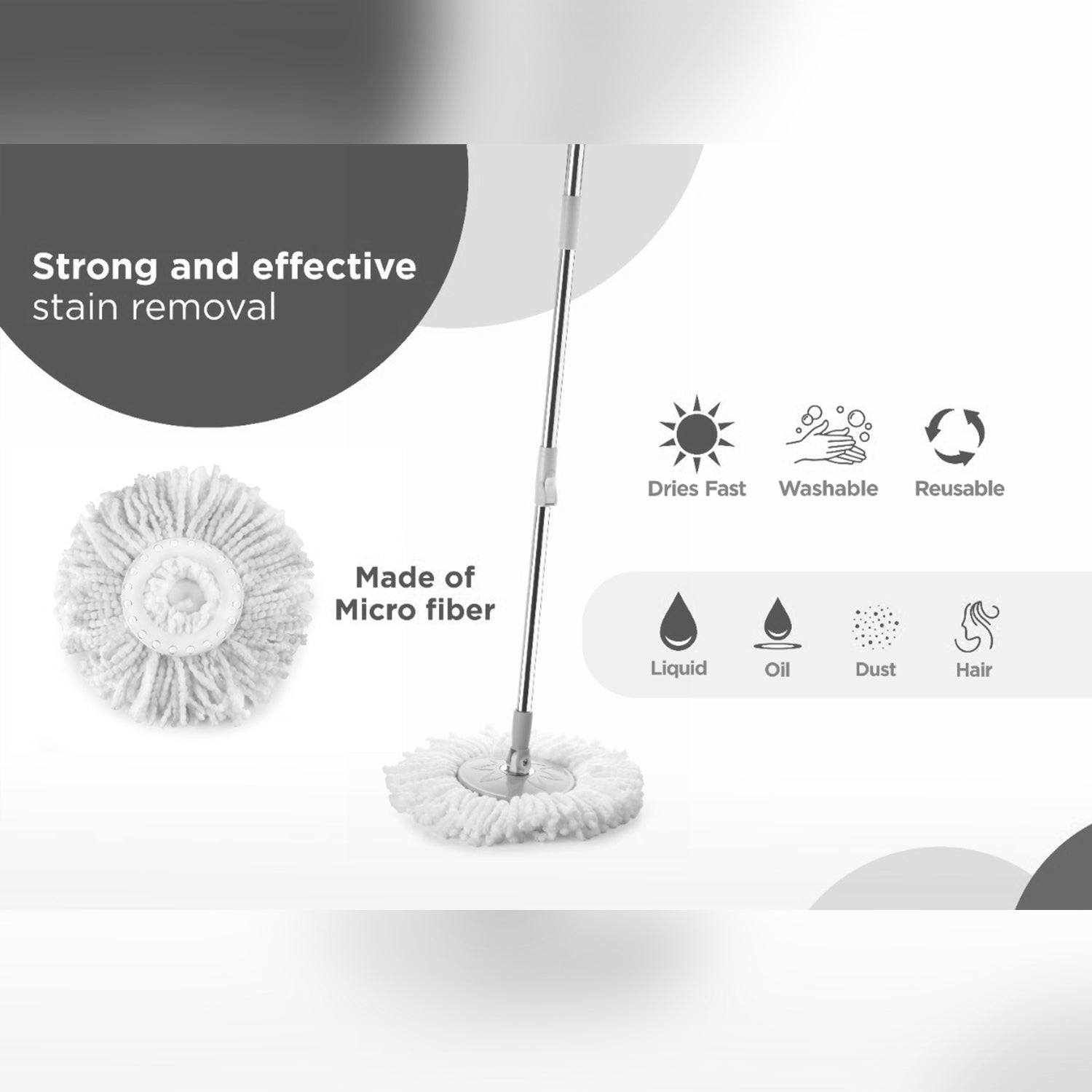 ALVENZA Spin Mop with Bucket – 360° Microfiber Floor Cleaner | Velvet Wipe