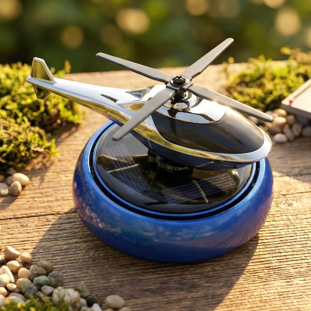 ALVENZA Solar Helicopter Car Air Freshener – Rotates & Freshens Dashboard