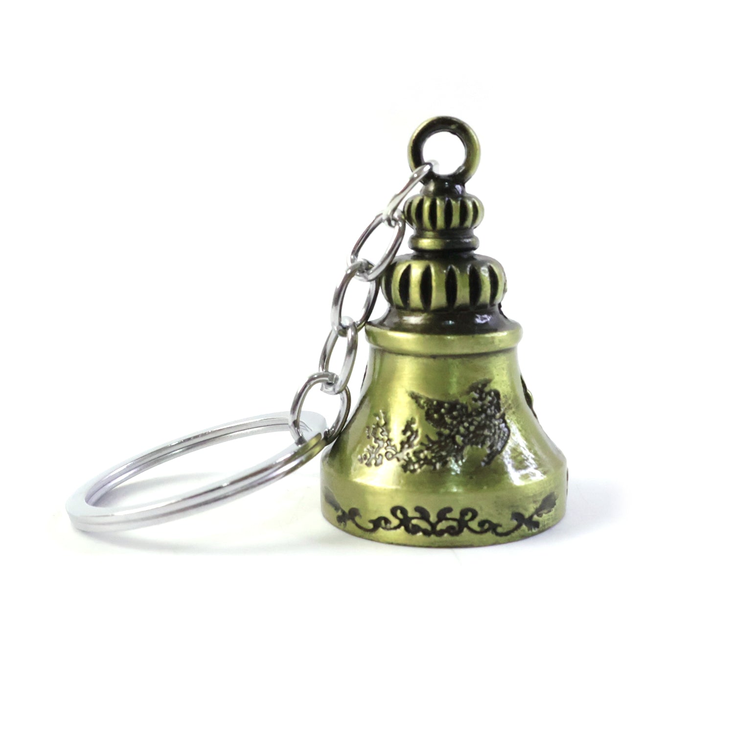 ALVENZA Temple Bell Keychain – Spiritual Metal Charm for Keys and Bags