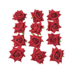 Velvet Rose Hair Clip – Red Flower Design (12 Pcs) | Calm & Curl
