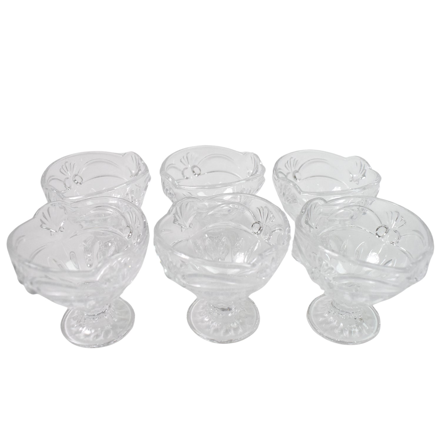 ALVENZA Glass Ice Cream Cups – Elegant Dessert Serving Set (6 Pcs) | Styleva