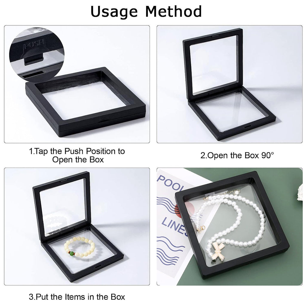 Transparent Jewellery Display Box Floating 3D Effect for Showcasing - Back View