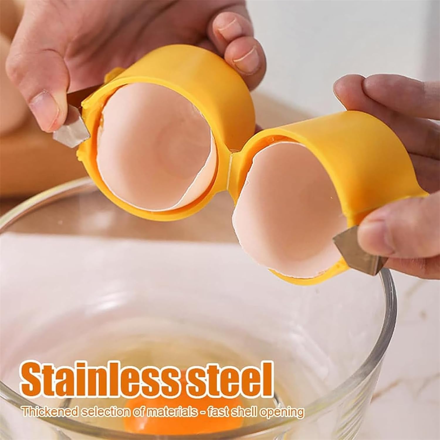 Egg Shell Opener Handheld Egg Cracker Tool for Raw Eggs | Quickslice - Detail View 6