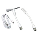 Portable USB Fan Set Mini Fan, LED Light & Cable