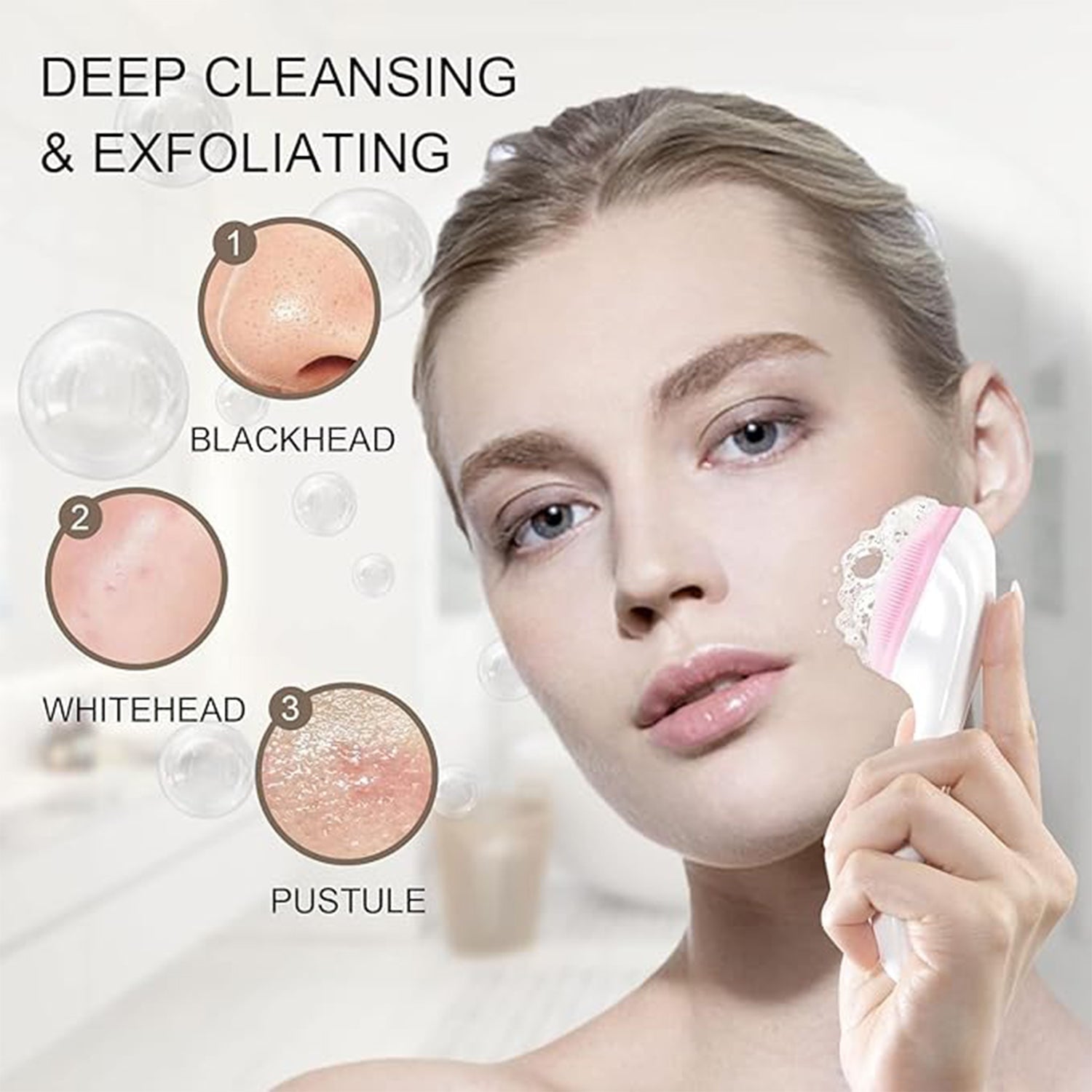Silicone Face Scrubber Gentle Exfoliation & Cleansing | AuriGlam - Detail View 6