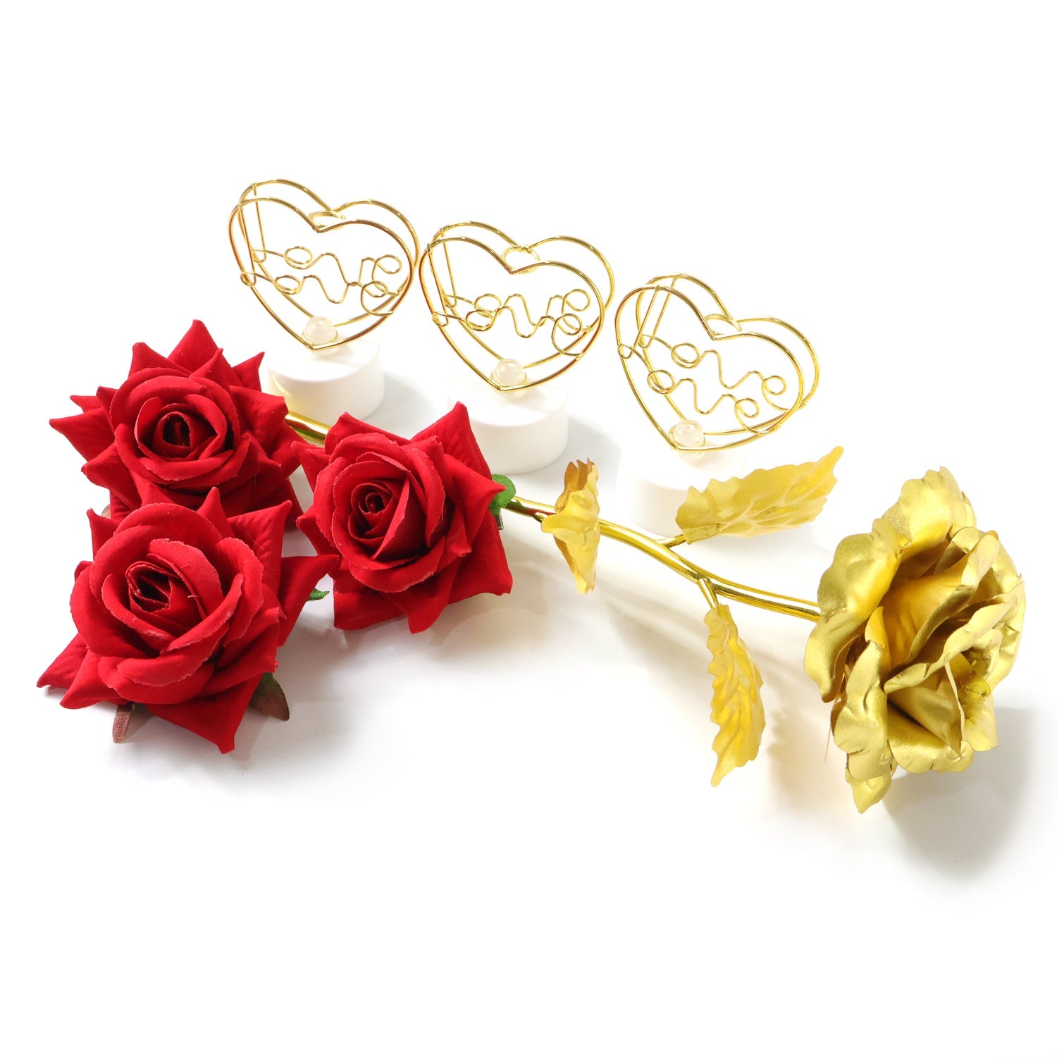 ALVENZA Romantic Heart Love Table Decor – Elegant Rose Gift Set