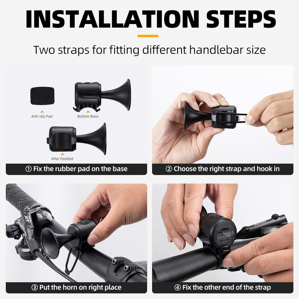 ALVENZA Electric Bicycle Horn – 120dB Waterproof & Long Battery | Safora