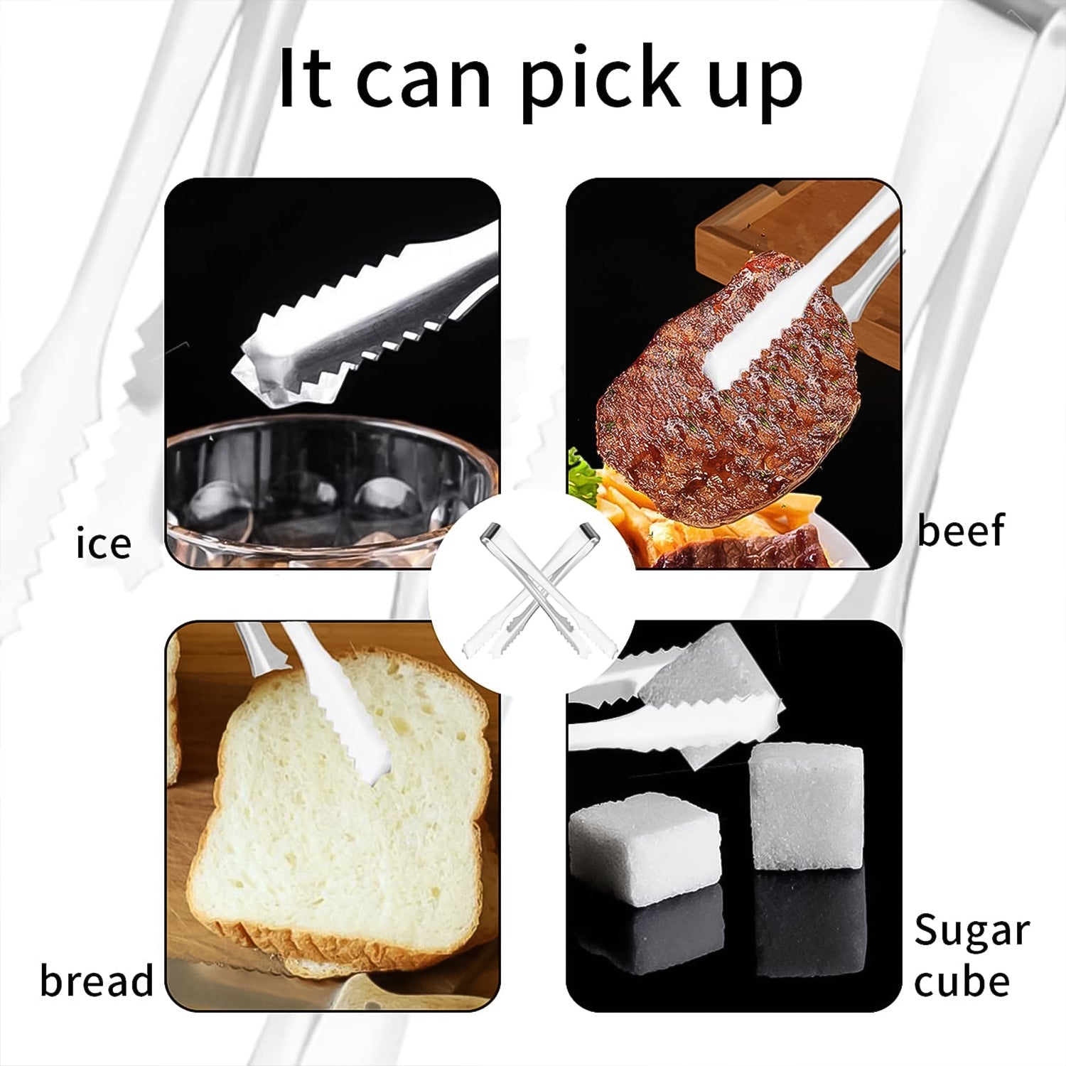 Stainless Steel Tongs 13cm Ice & Sugar Serving | Quickslice - Detail View 7