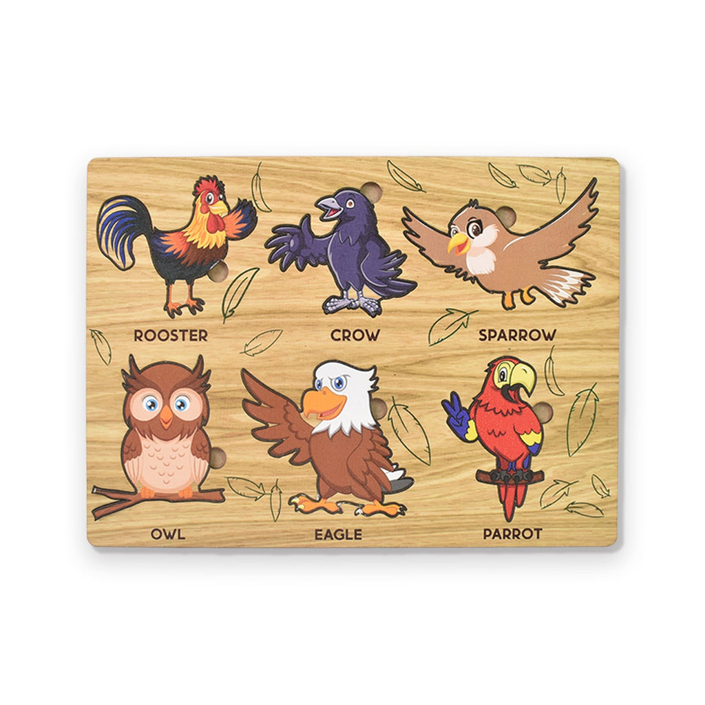 Wooden Bird Puzzle Educational Board for Kids | Inventive Play - Detail View 5
