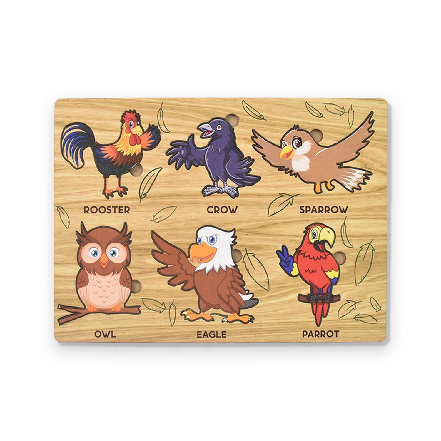 Wooden Bird Puzzle Educational Board for Kids | Inventive Play - Detail View 5
