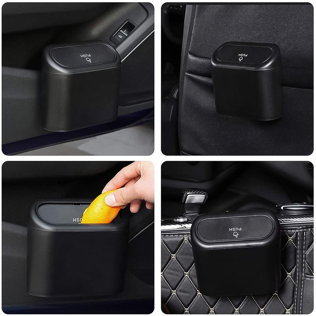 ALVENZA Mini Car Trash Can with Lid – Waterproof & Leak-Proof | Velvet Wheels