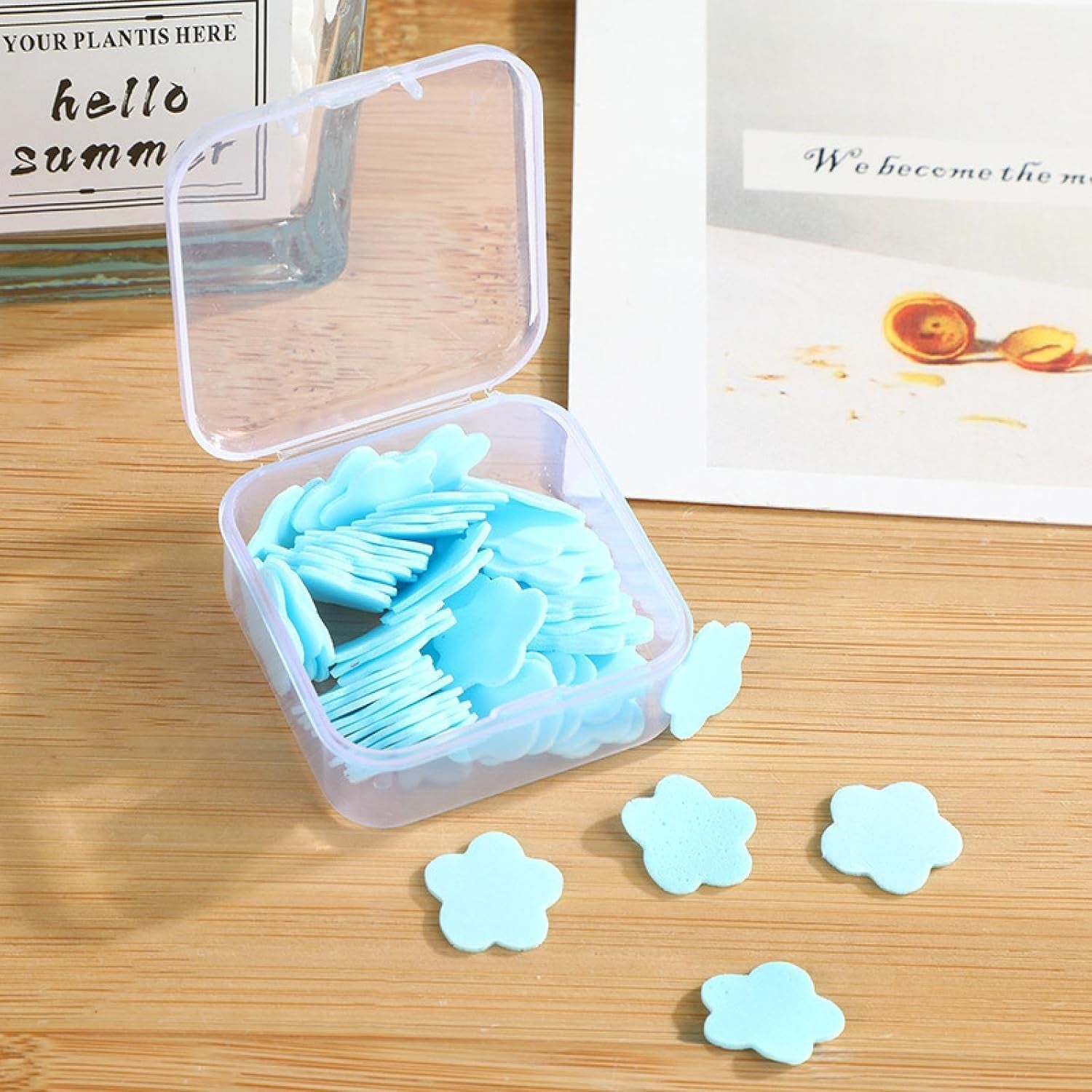 Travel Soap Sheets 100 Flower-Shaped | VelvetBubbles - Detail View 6