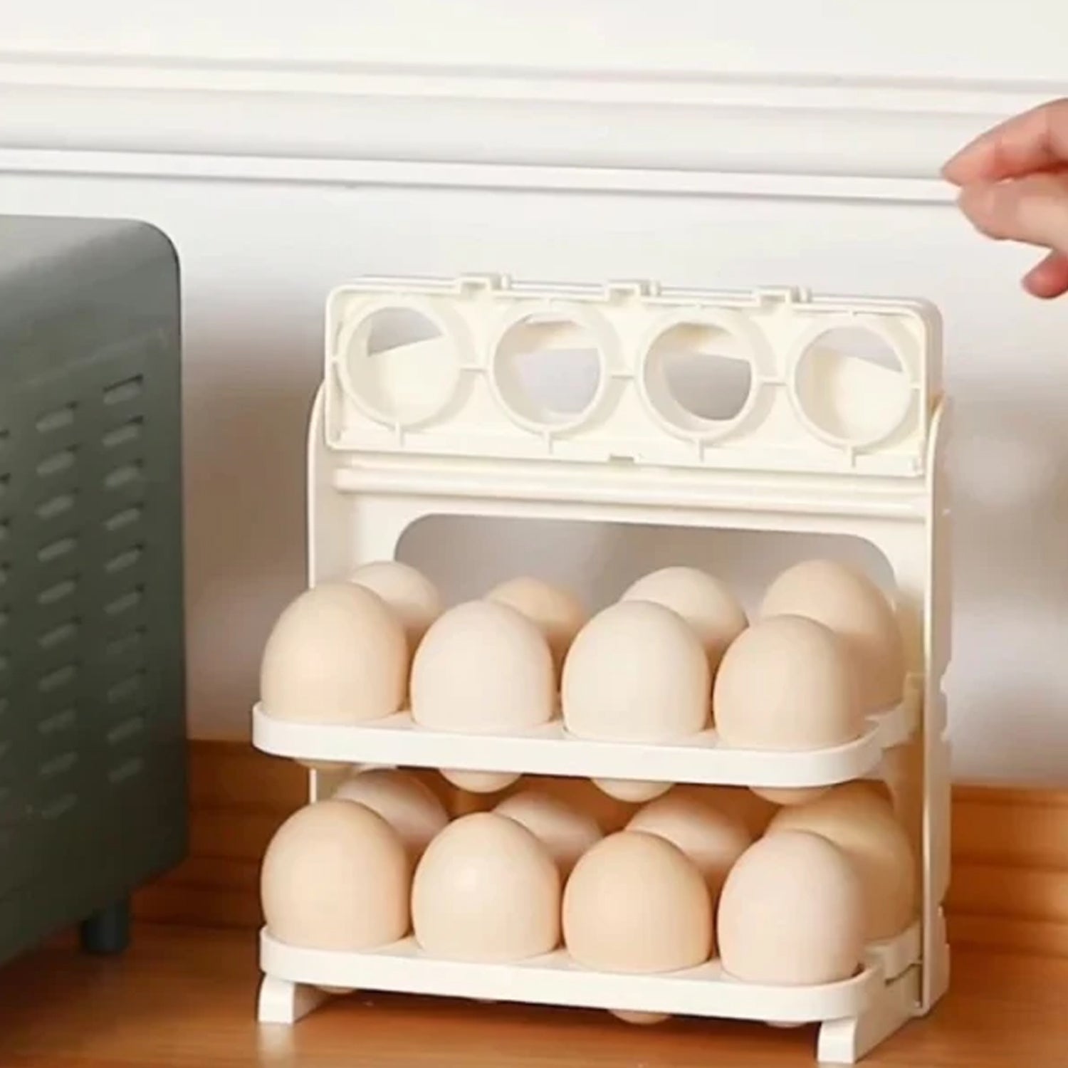 Foldable Egg Tray 24-Grid Refrigerator Organizer | Tidy Table