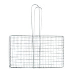 Heavy-Duty Stainless Steel BBQ Grill Basket Long Handle & Durable Construction - Back View