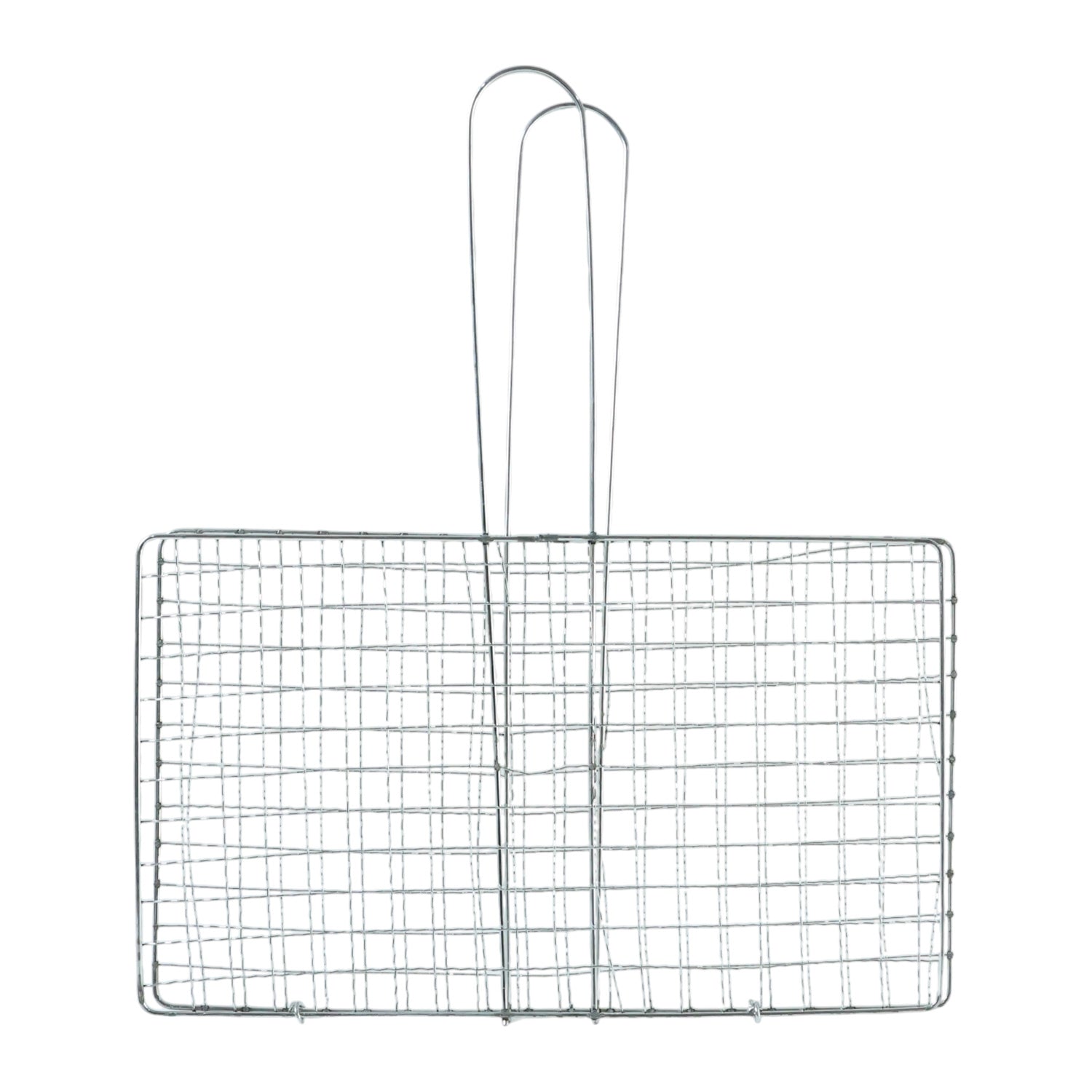 Heavy-Duty Stainless Steel BBQ Grill Basket Long Handle & Durable Construction - Back View