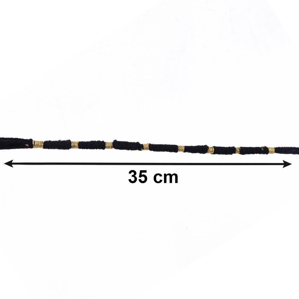 Rakhi Handmade Black Thread with Gold Beads for Raksha Bandhan - Detail View 6