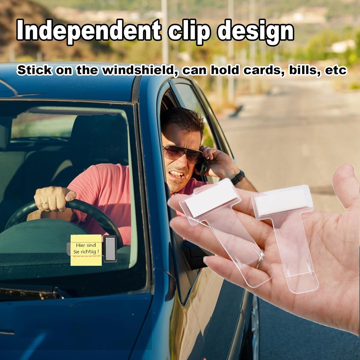 ALVENZA Fastag Holder for Car – Transparent Windscreen Card Stand (2 Pack) | Velvet Wheels