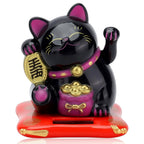 ALVENZA Waving Lucky Cat Statue – Solar Powered Wealth Decor | Styleva