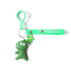 ALVENZA Dinosaur Cartoon Keychain – Durable Silicone Strap Charm