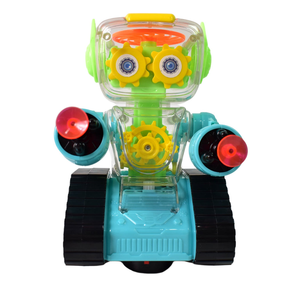 ALVENZA Transparent Gear Robot Car – Lights, Sound & Gears | Aditi