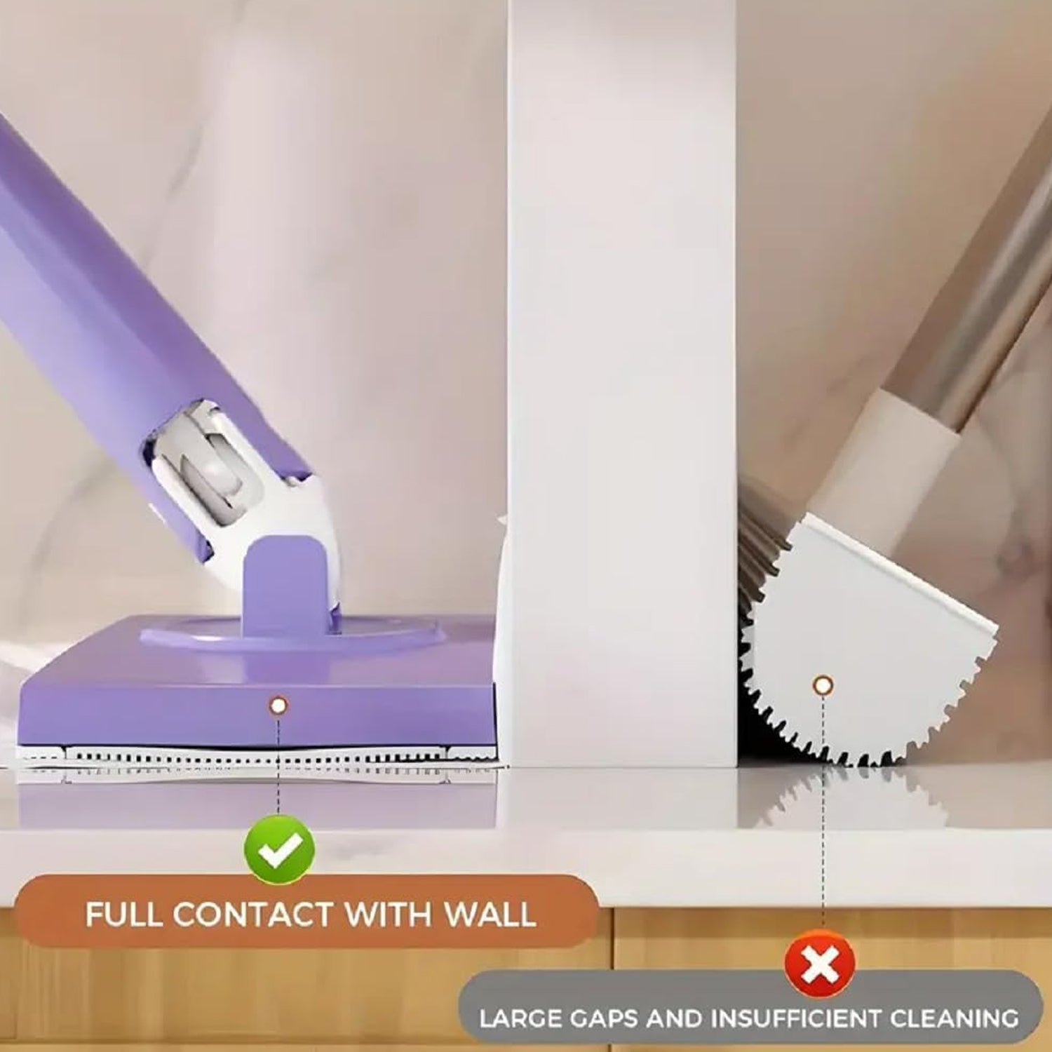 ALVENZA Mini Mop with Automatic Cloth Change & Push-Pull Handle | Velvet Wipe