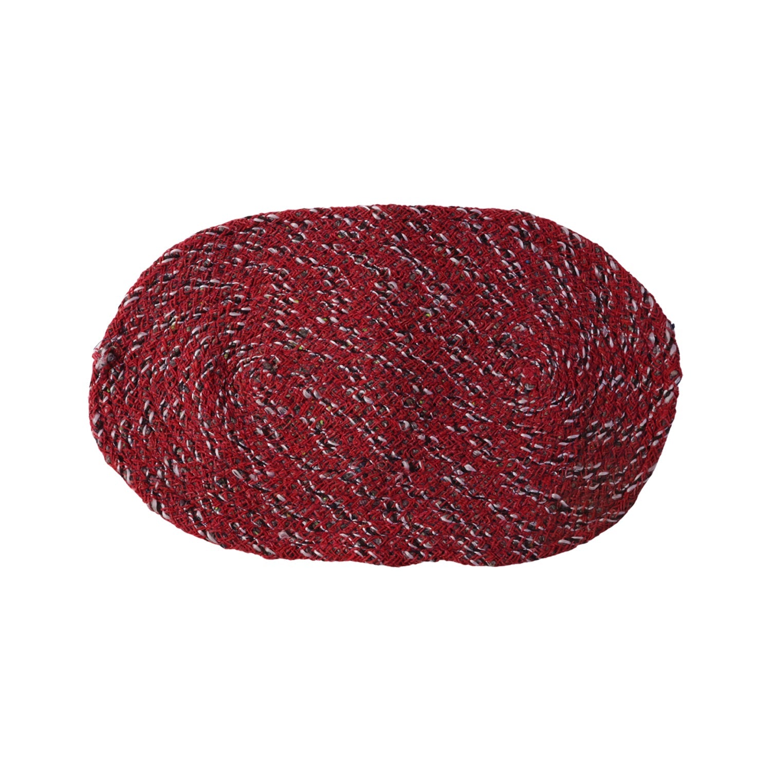 Red Oval Non-Slip Floor Mat Durable & Soft for Indoor Use - Detail View 5