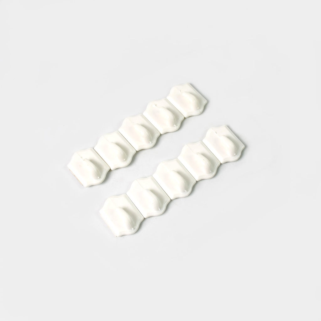 Adhesive Wall Hooks Strong Drill-Free Set of 10 | GlimmerHome - Detail View 5