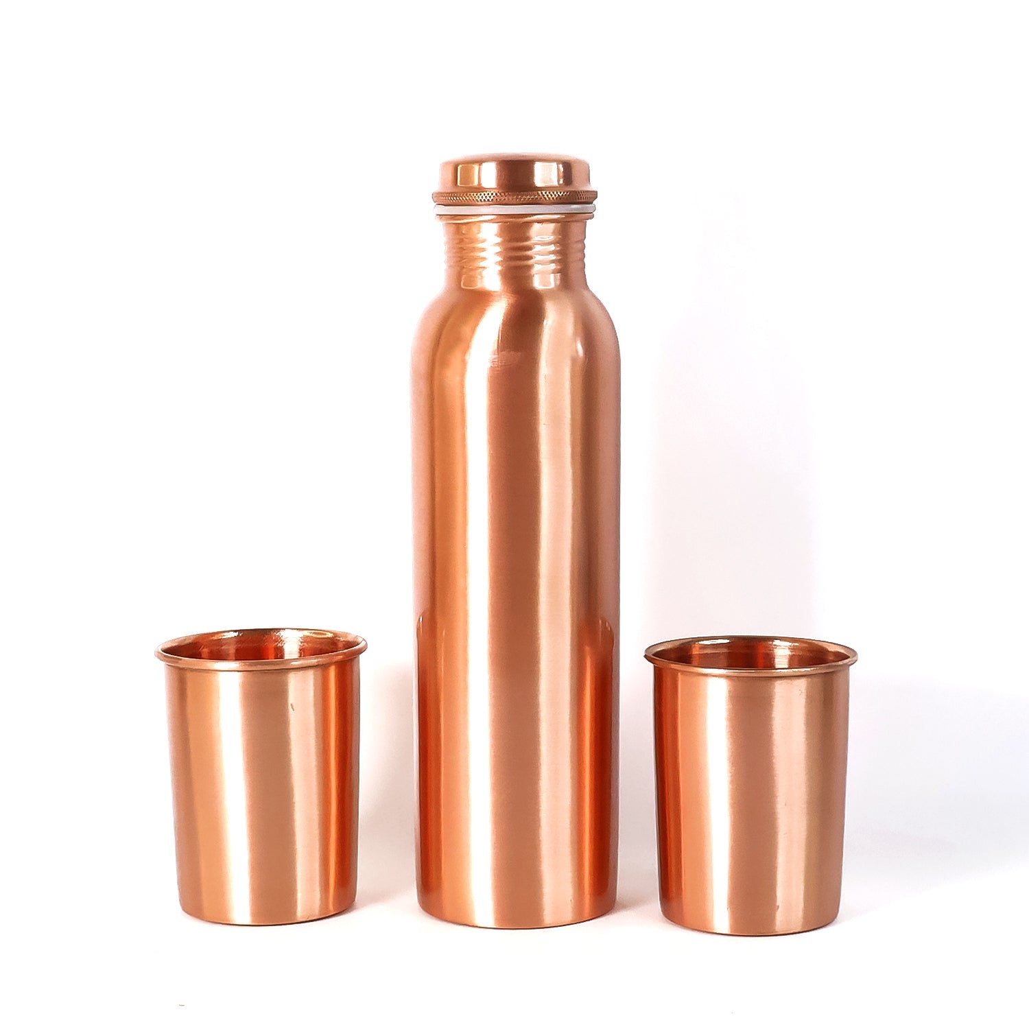 ALVENZA Copper Water Bottle Set – 1L Bottle & 2 Glasses | Own Hydrate