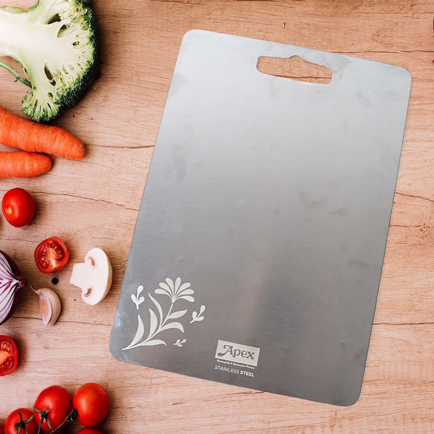 ALVENZA Stainless Steel Medium Chopping Board – Durable & Rust-Resistant