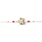ALVENZA Ganesha Rakhi – Beautiful Pink and Red Beads for Raksha Bandhan