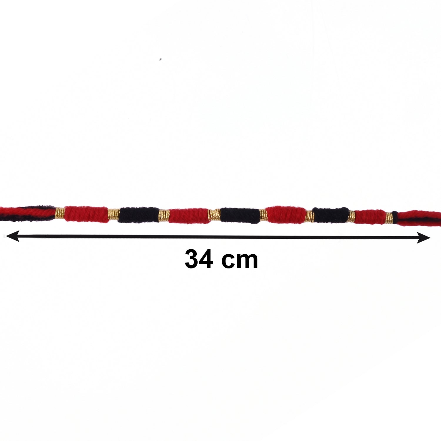 Handmade Rakhi Traditional Beaded Thread with Golden Accents - Detail View 6