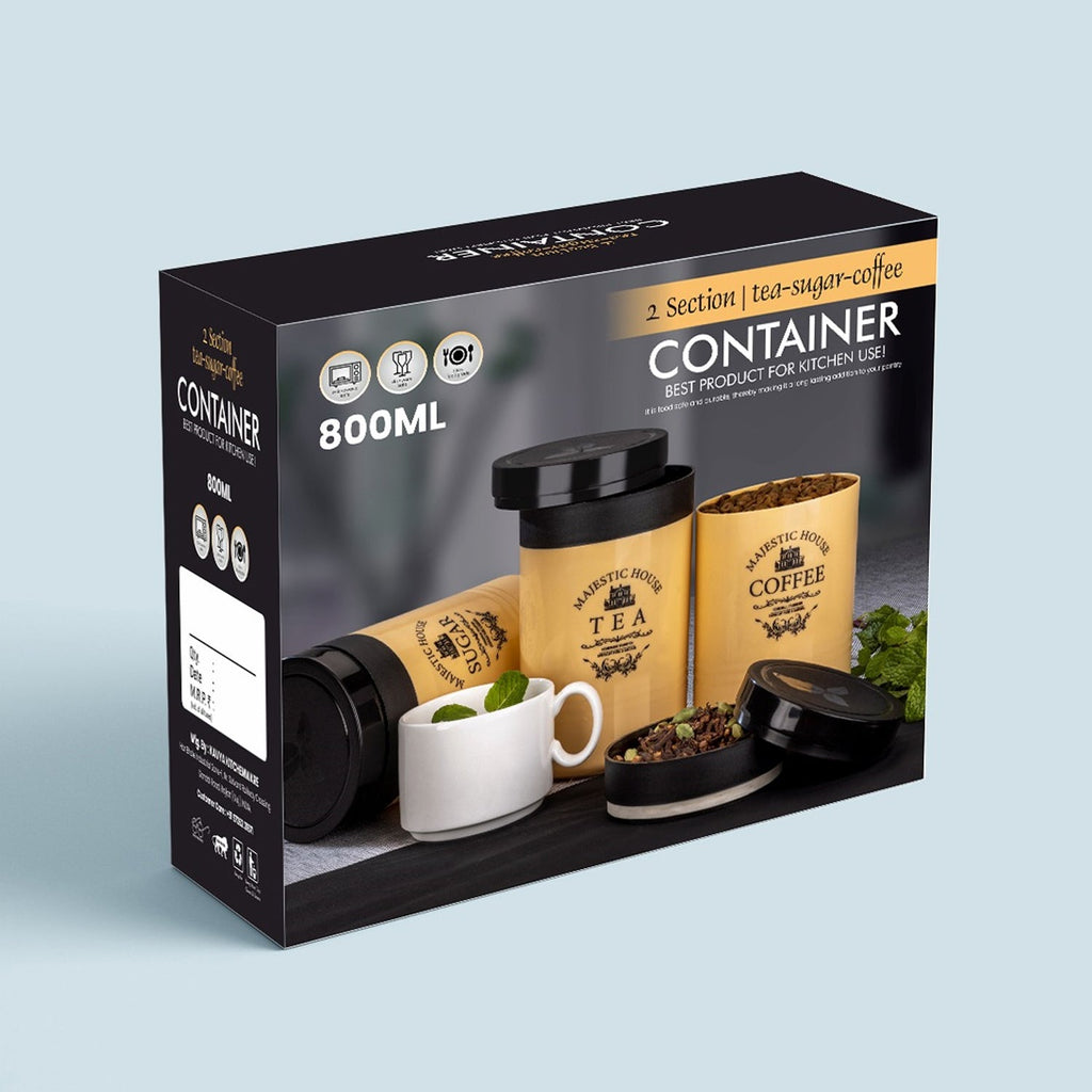Airtight Food Containers 3 Pc Tea Coffee Sugar Set | Tidy Table - Detail View 5