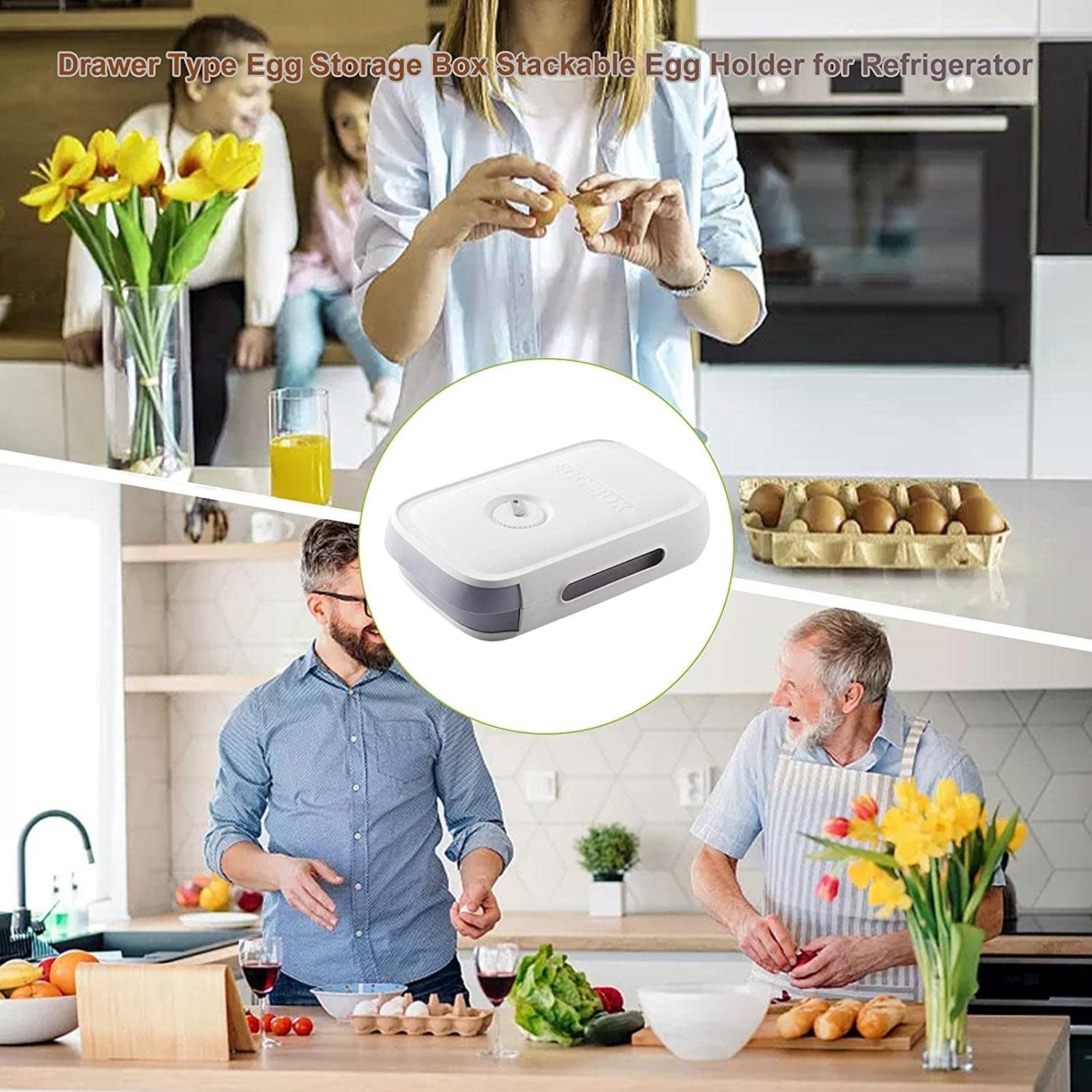 ALVENZA Egg Storage Box – Drawer Style Fridge Organizer for Freshness | Storenzo