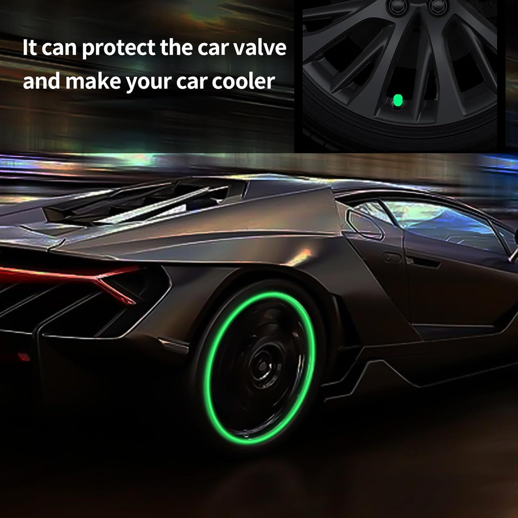 ALVENZA Luminous Tyre Valve Caps – Glow for Night Safety (4 Pcs Set)
