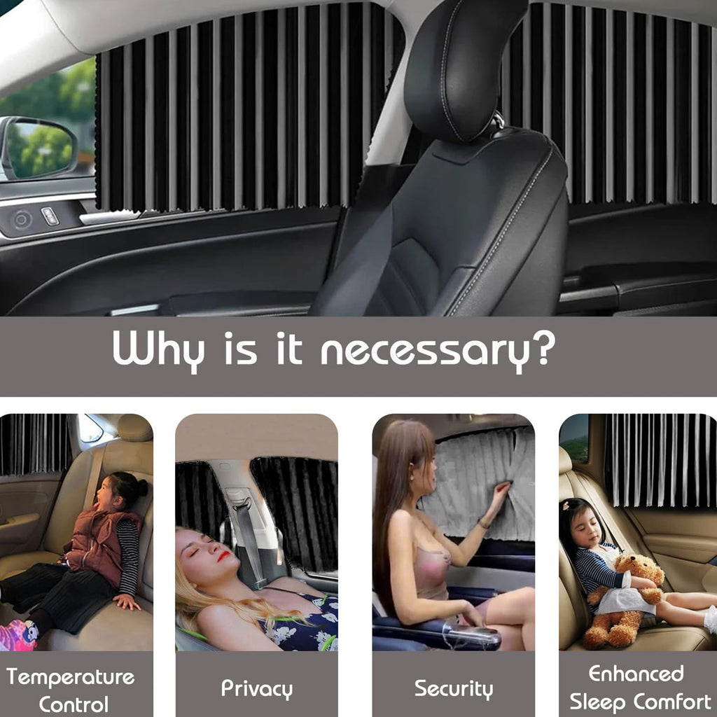 ALVENZA Car Window Sunshade – 4 Pcs Magnetic Set for UV & Privacy | Velvet Wheels
