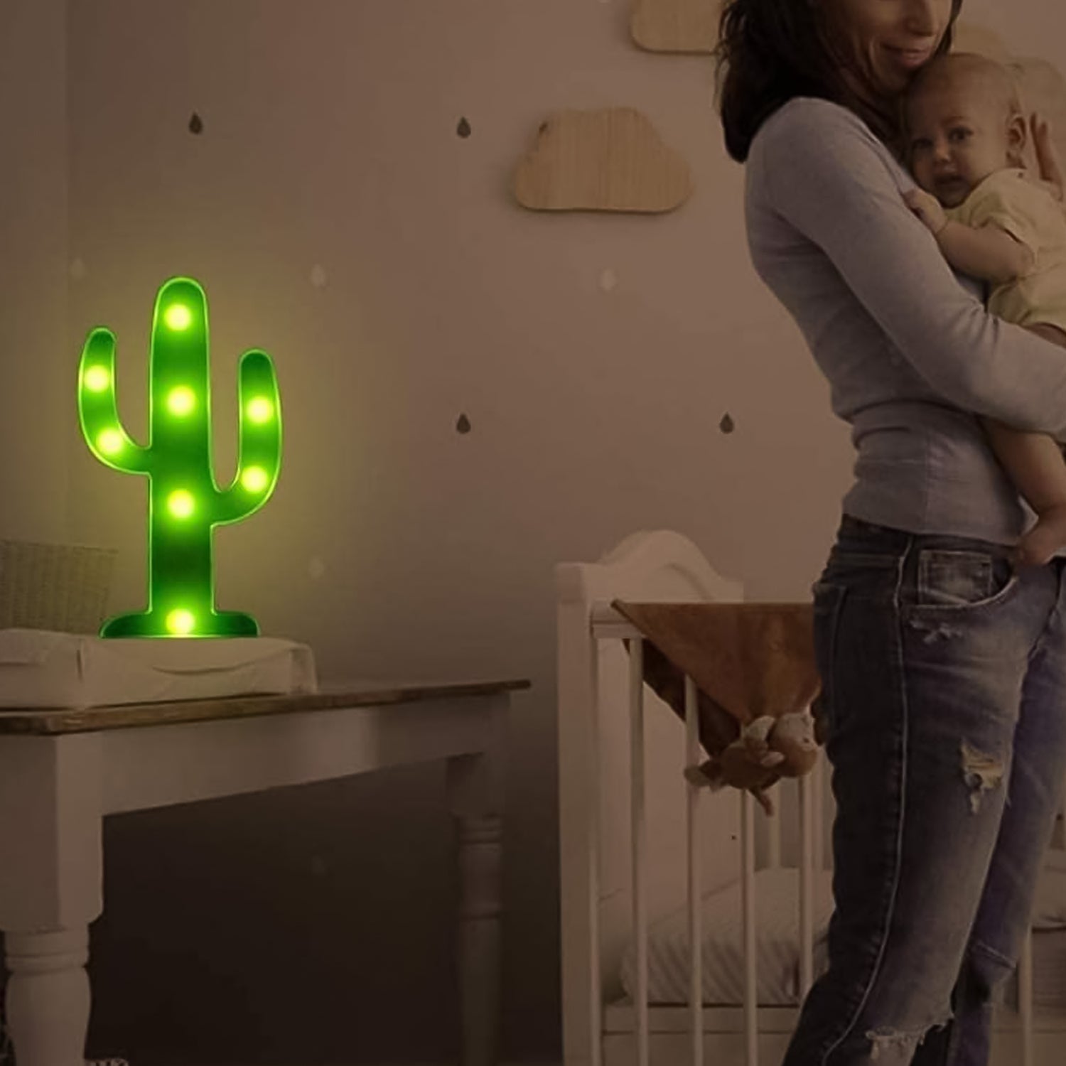 LED Cactus Lamp Quirky Desk & Night Light | Deskrova - Detail View 7