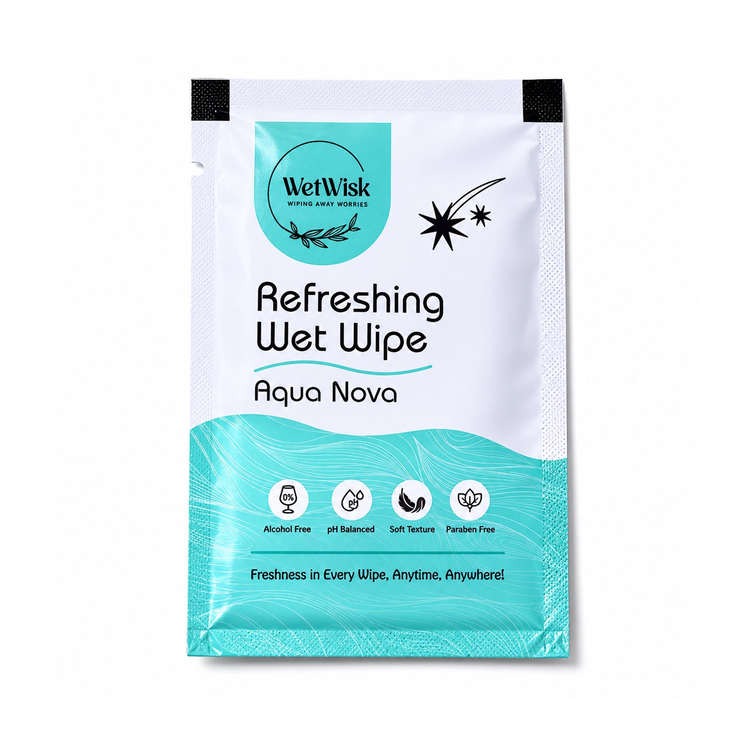 Aqua Nova Refreshing Wet Wipe Gentle & Travel-Friendly Cleansing - Back View