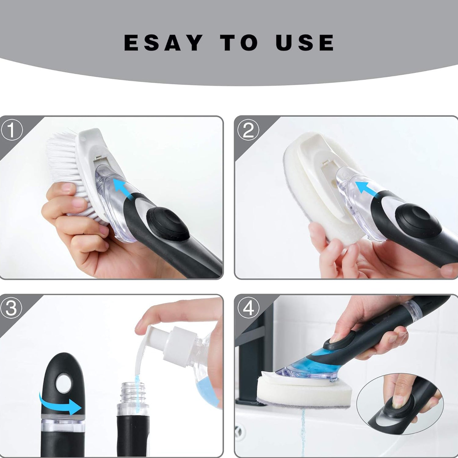 ALVENZA Soap Dispensing Dish Brush – Refillable Kitchen Scrubber | VelvetBubbles