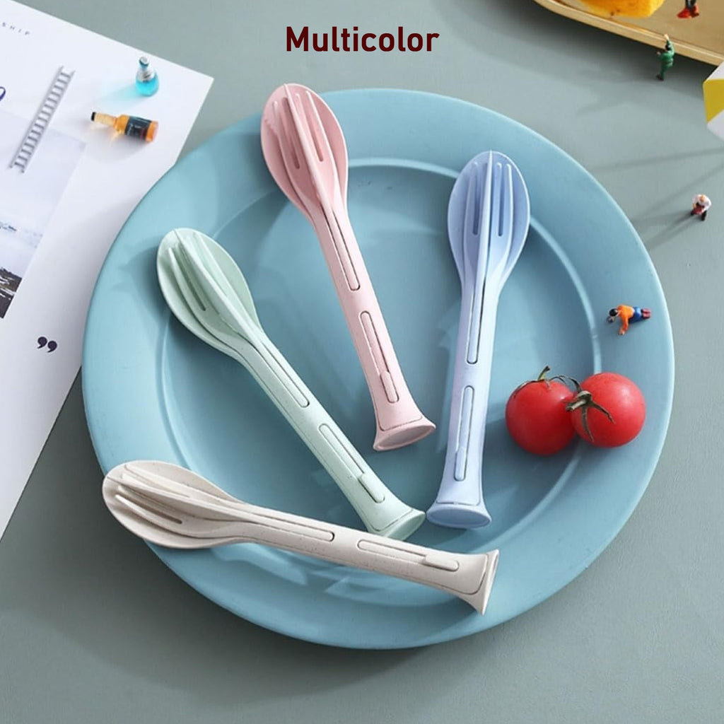 Reusable Cutlery Set 3-in-1 Spoon Fork Knife | Portable Travel - Detail View 5